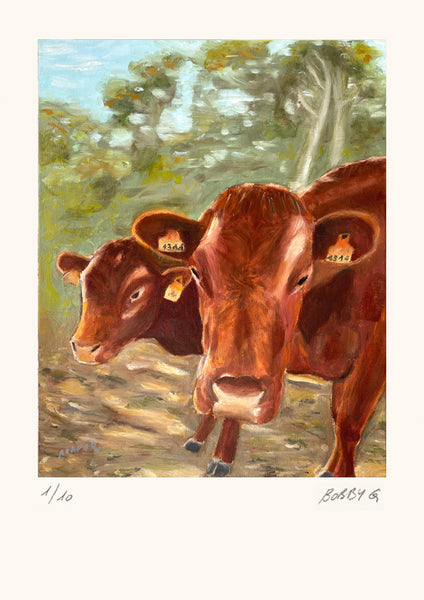 Pintura "Vacas Vermellas"